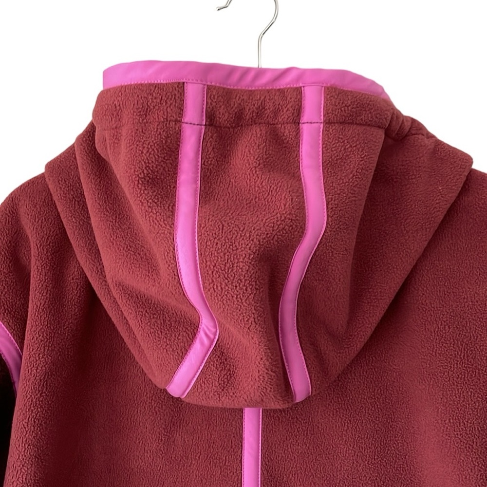 Free People Two-Tone Berry & Pink Hooded Fleece Jacket - Picture 4 of 9